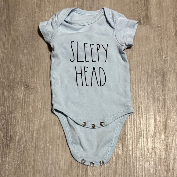 Rae Dunn Other - Rae Dunn Light Blue 'Sleepy Head' Bodysuit